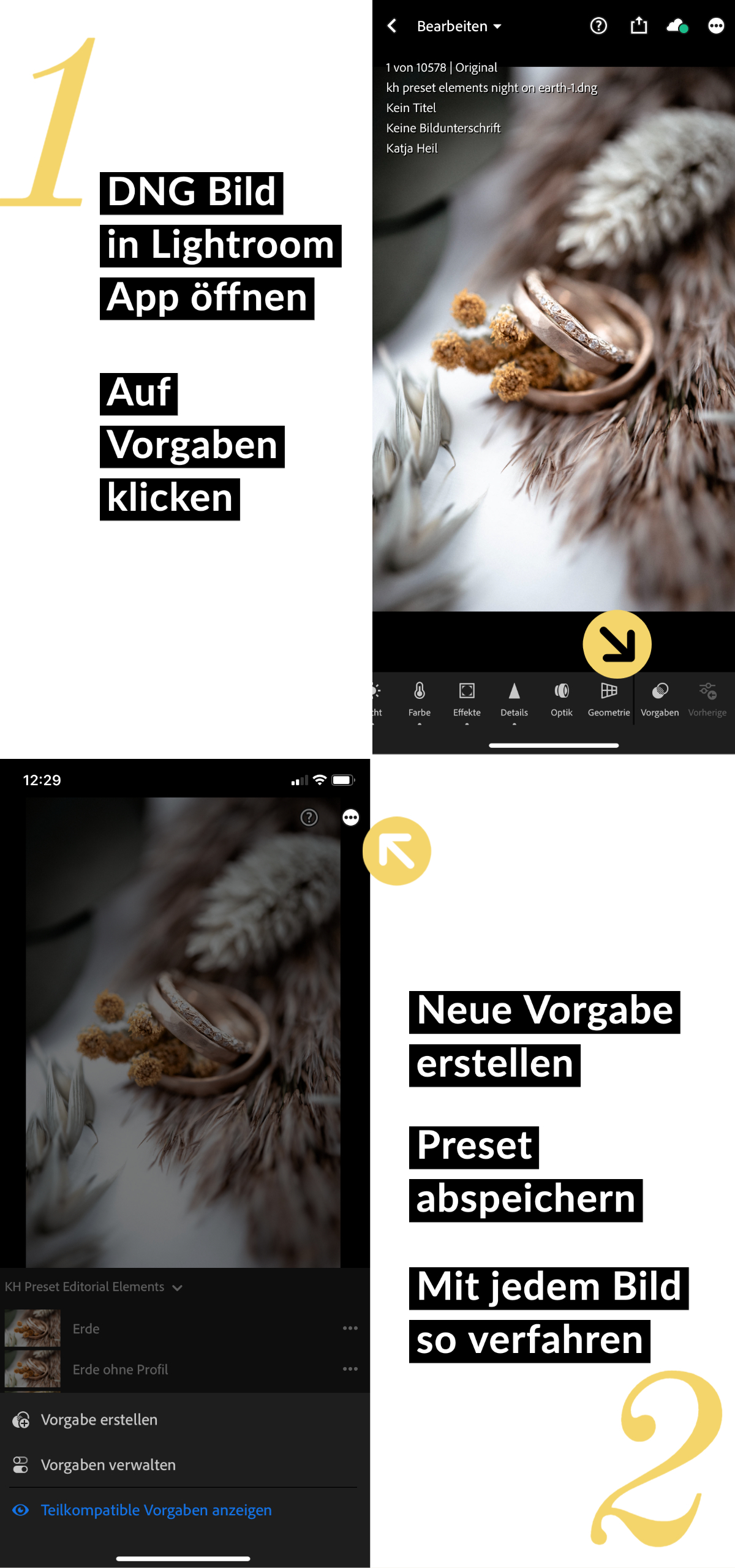 Presets in Lightroom App installieren 